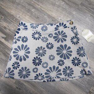 NWT Altar'd State Cream & Navy Blue Mini Skirt